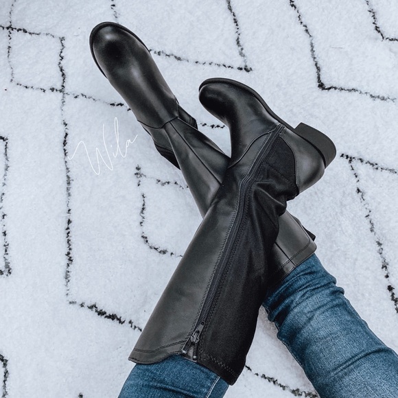 LAST FEW🔥 leather knee high riding boots black - Picture 2 of 7